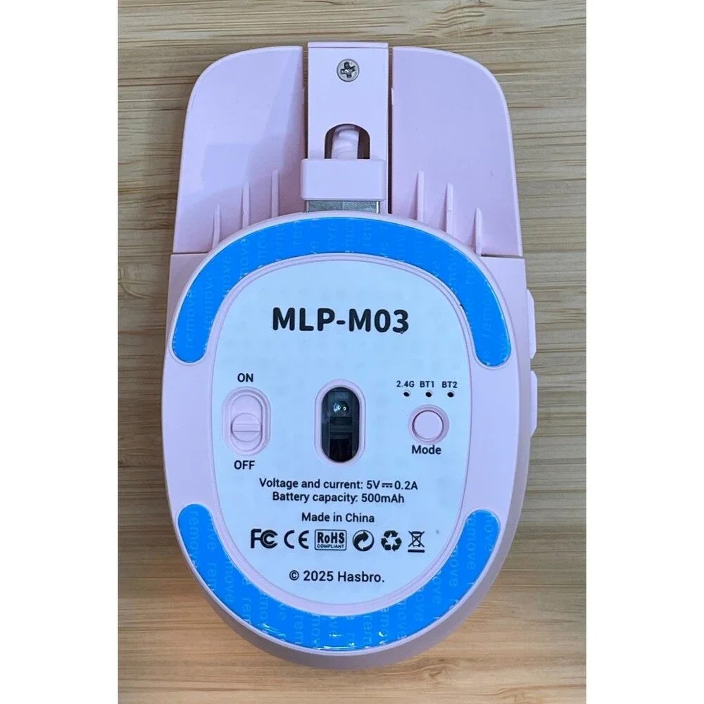 My Little Pony Pink Wireless Mouse Floating Button Design 2.4GHz Dual-Mode - NEW